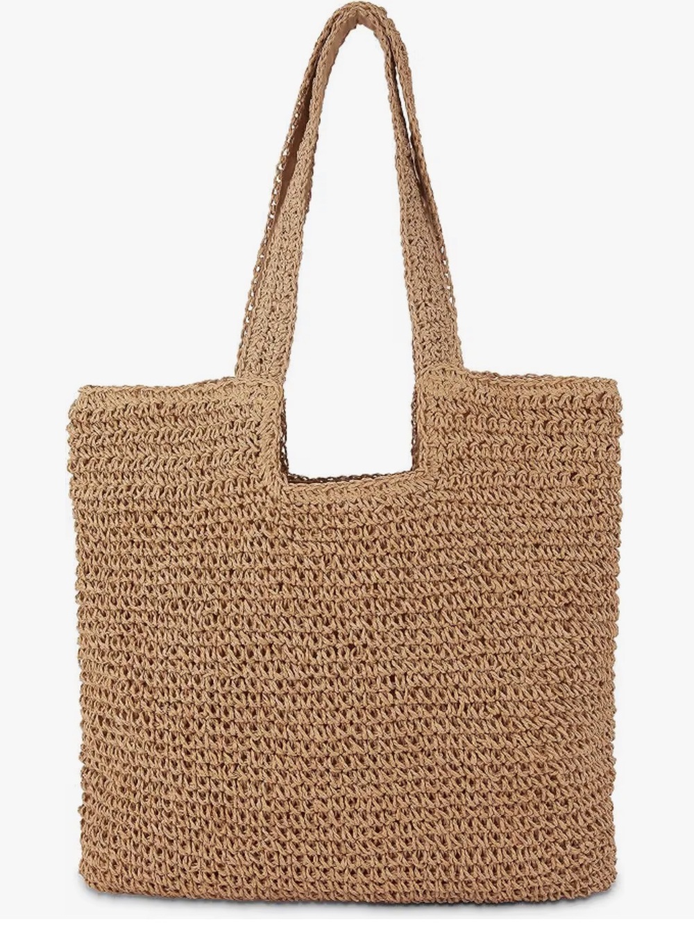 Woven Straw Tote Bag in Natural Tan